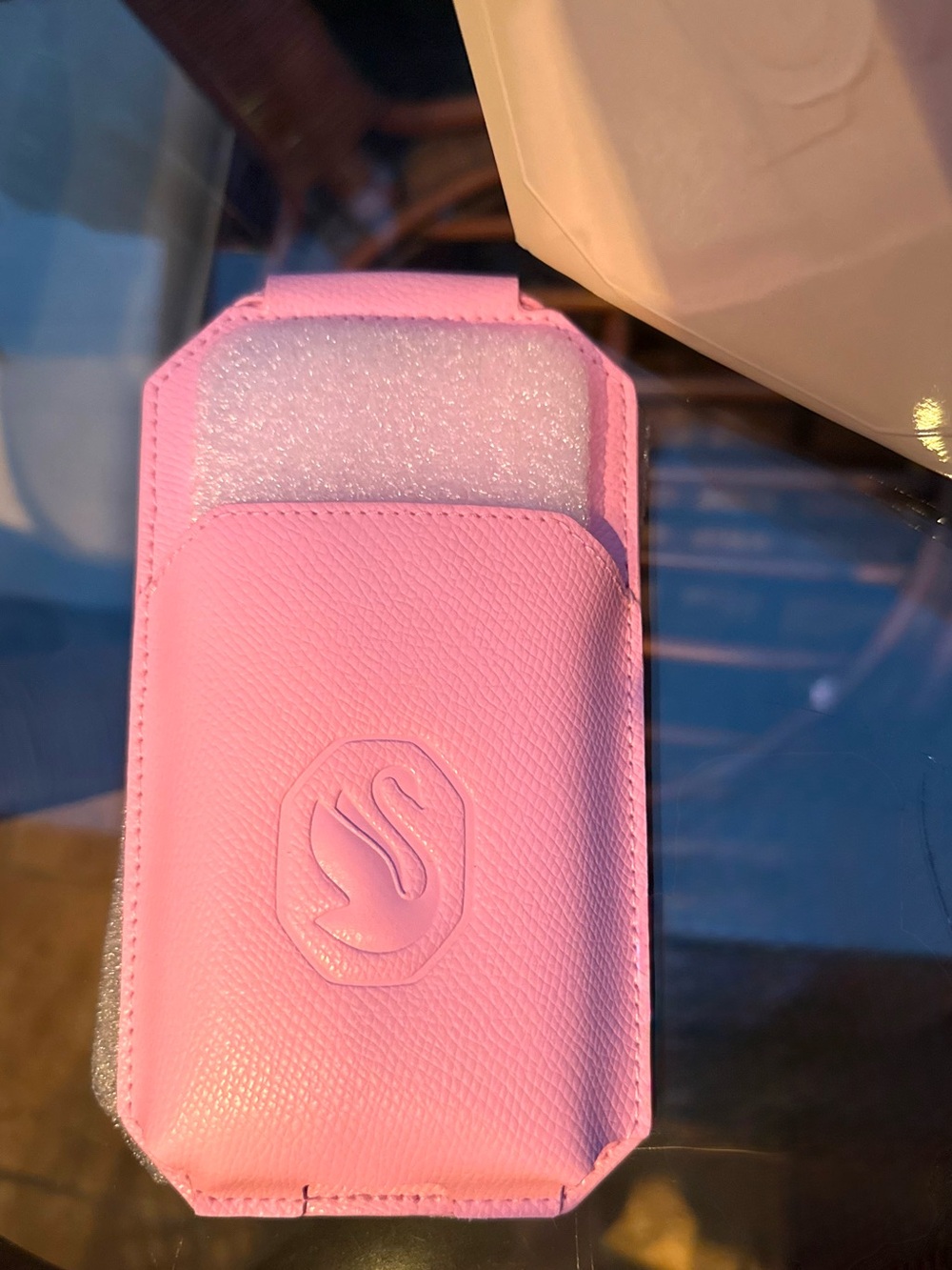 Swarovski Pink Embossed Swan Phone Sleeve